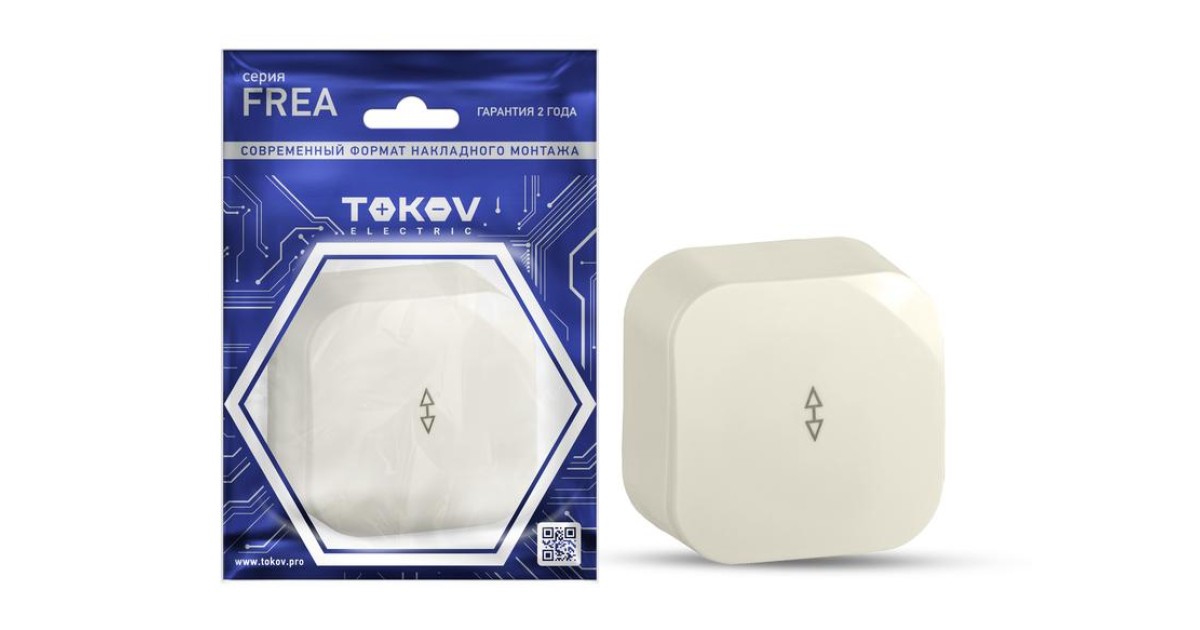 Купить Переключатель 1-кл. ОП Frea 10А IP20 250В АБС-пластик беж. TKE-FR-P1-C02 TOKOV ELECTRIC оптом в Москве
