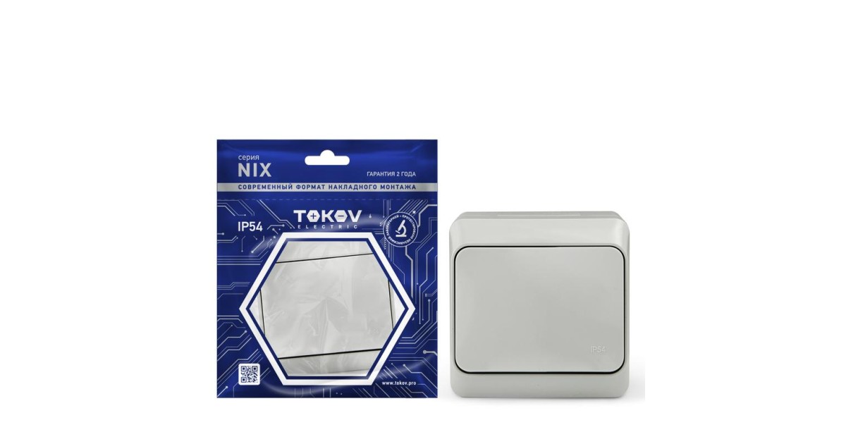 Купить Переключатель 1-кл. ОП Nix 10A IP54 250В сер. TKE-NX-P1-C06-IP54 TOKOV ELECTRIC оптом в Москве