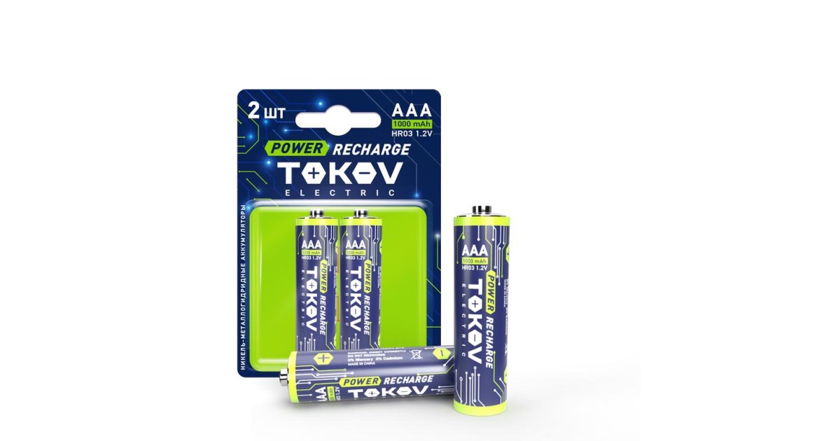 Купить Аккумулятор AAA/HR03 1000мА.ч (блист.2шт) TKE-NMA-HR03/B2 TOKOV ELECTRIC оптом в Москве