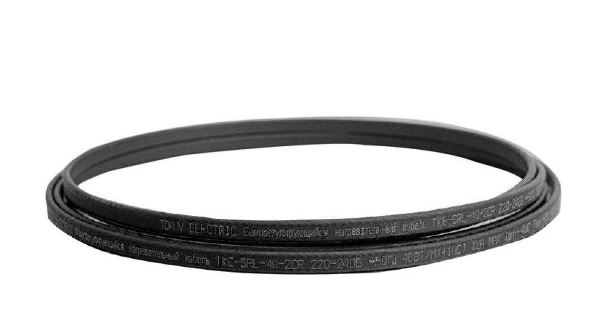 Купить Кабель нагревательный саморег. 40Вт/м с экраном 16 AWG термопласт TKE-SRL-40-2CR TOKOV ELECTRIC оптом в Москве