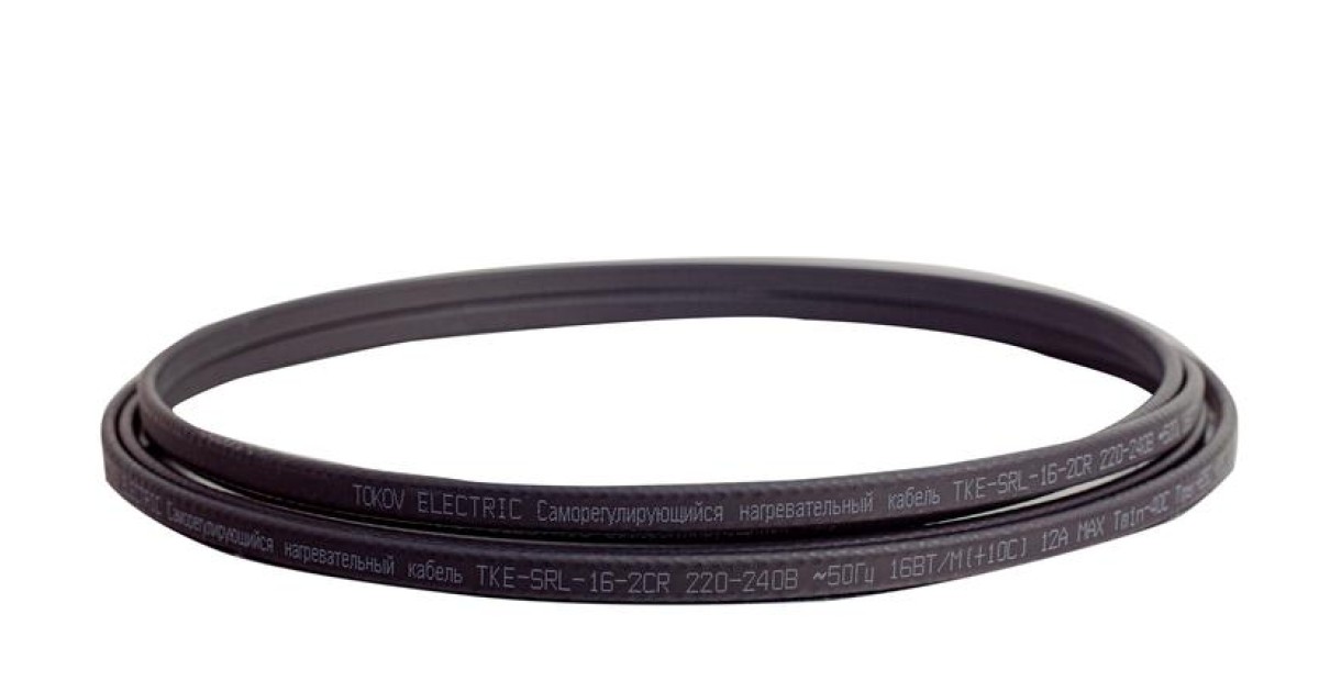 Купить Кабель нагревательный саморег. 16Вт/м с экраном 16 AWG термопласт TKE-SRL-16-2CR TOKOV ELECTRIC оптом в Москве