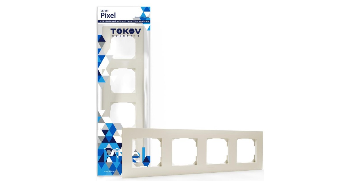 Купить Рамка 4-м Pixel универс. беж. TKE-PX-RM4-C02 TOKOV ELECTRIC оптом в Москве