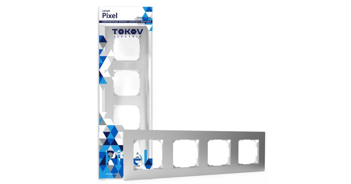 Купить Рамка 4-м Pixel универс. алюм. TKE-PX-RM4-C03 TOKOV ELECTRIC оптом в Москве