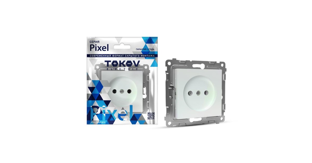 Купить Розетка 1-м СП Pixel 16А IP20 без заземл. защ. шторки механизм перламутр. TKE-PX-R1SF-C04 TOKOV ELECTRIC оптом в Москве