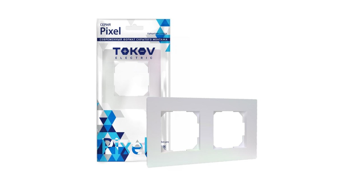 Купить Рамка 2-м Pixel универс. перламутр. TKE-PX-RM2-C04 TOKOV ELECTRIC оптом в Москве