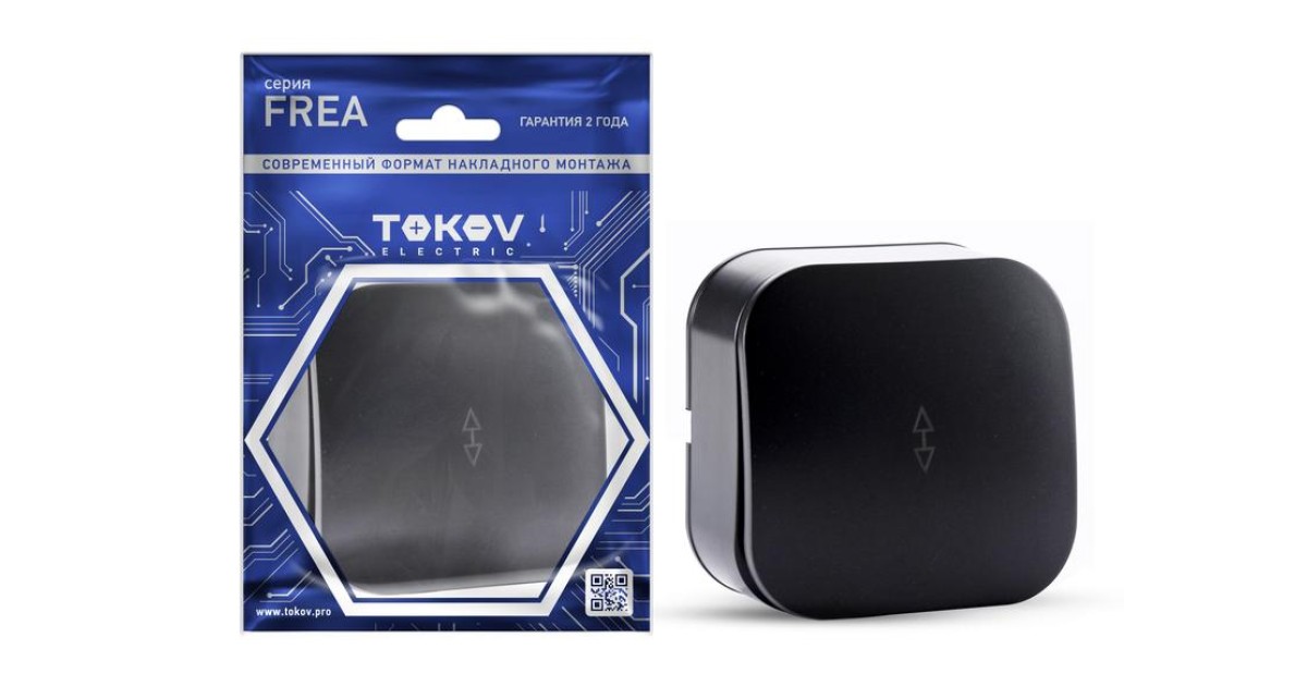 Купить Переключатель 1-кл. ОП Frea 10А IP20 250В АБС-пластик карбон TKE-FR-P1-C14 TOKOV ELECTRIC оптом в Москве