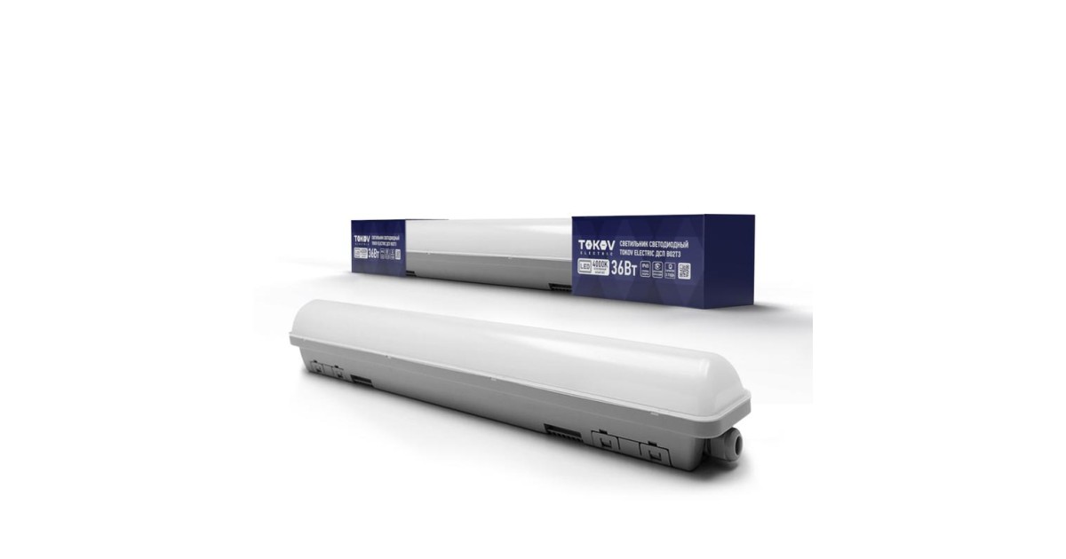 Купить Светильник светодиодный ДСП B02Т3 36Вт 4000К IP65 3600лм подкл. в линию до 7штук TKE-DSP-B02T3-36-4K-IP65 TOKOV ELECTRIC оптом в Москве