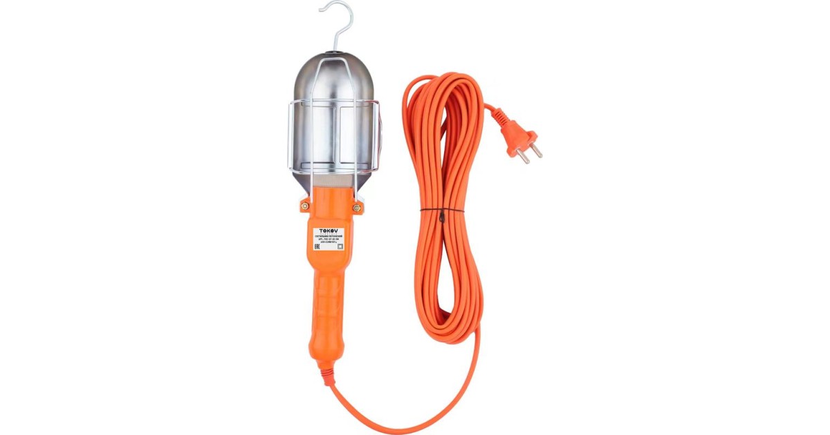 Купить Светильник переносной с выключателем 60Вт 220В ПВС 2х0.75 5м IP20 TKE-SP-20-5M TOKOV ELECTRIC оптом в Москве