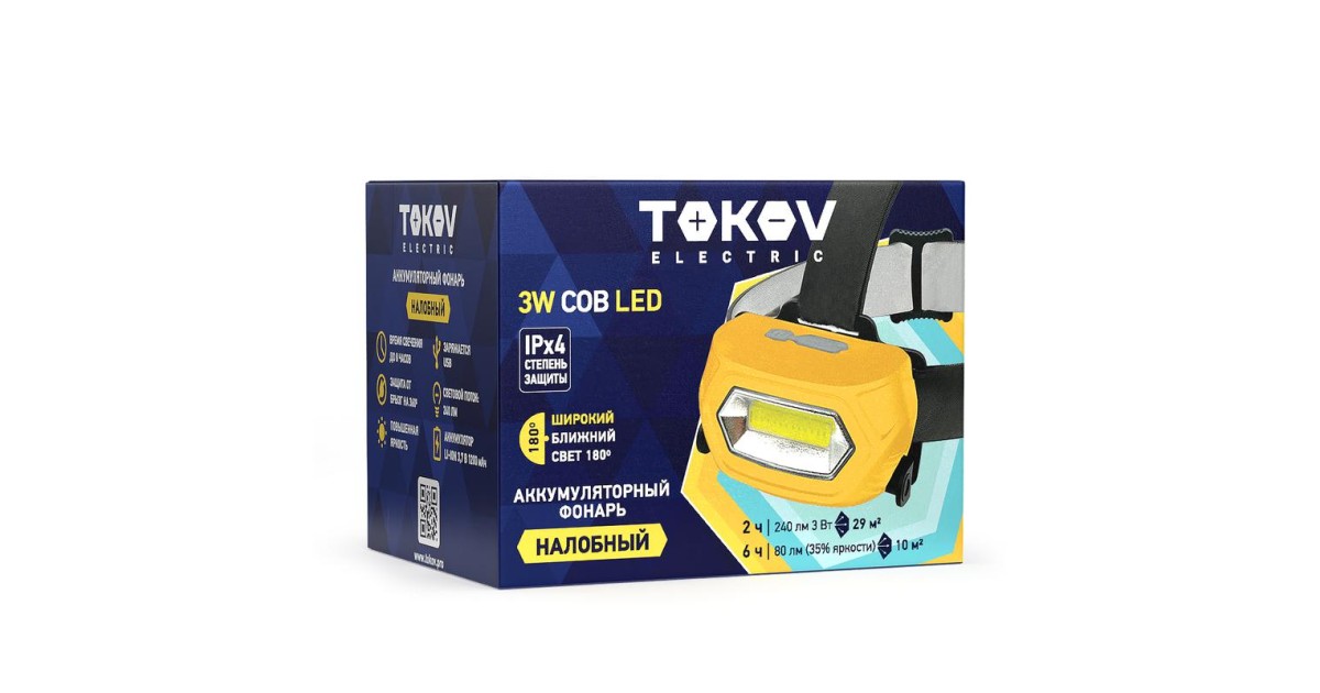 Купить Фонарь налобный аккумуляторный COB LED TOKOV ELECTRIC TKE-NF-A-06 TOKOV ELECTRIC оптом в Москве
