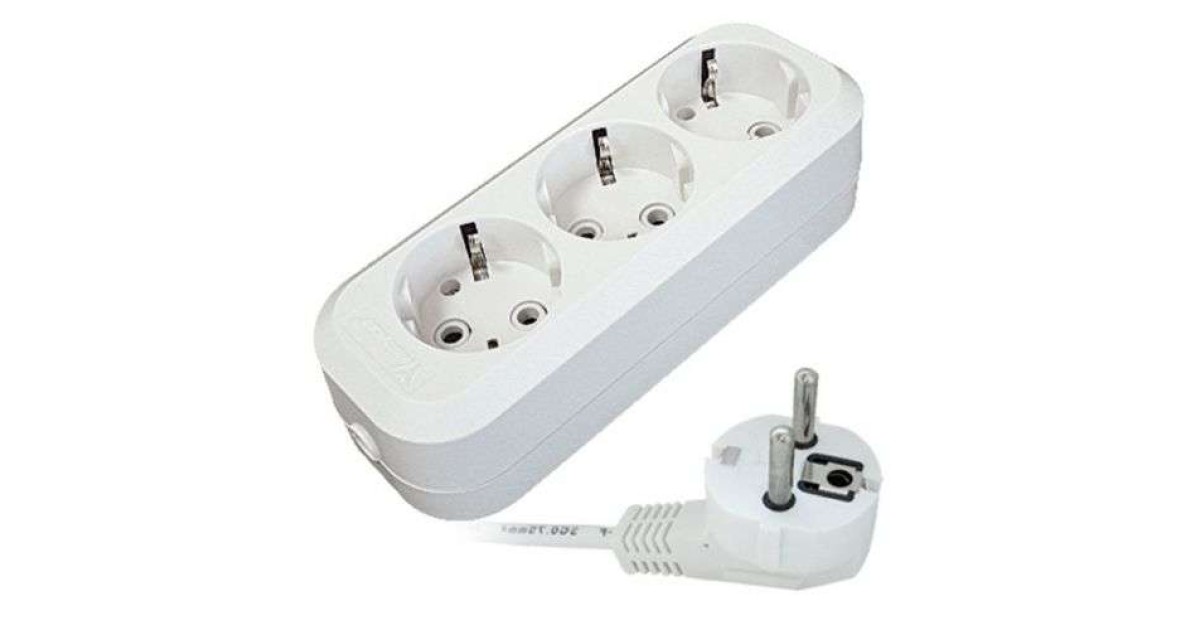 Купить Удлинитель 3х2м с заземл. 16А IP20 Е-303 ПВС 3х1 АБС-пластик 9631976 UNIVersal оптом в Москве