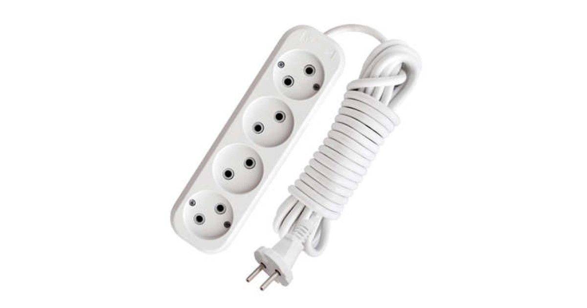 Купить Удлинитель 4х3м без заземл. 10А IP20 Е-204 ПВС 2х0.75 АБС-пластик 9631968 UNIVersal оптом в Москве