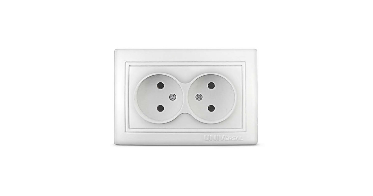 Купить Розетка 2-м СП Севиль 16А IP20 без заземл. бел. С0102 UNIVersal оптом в Москве