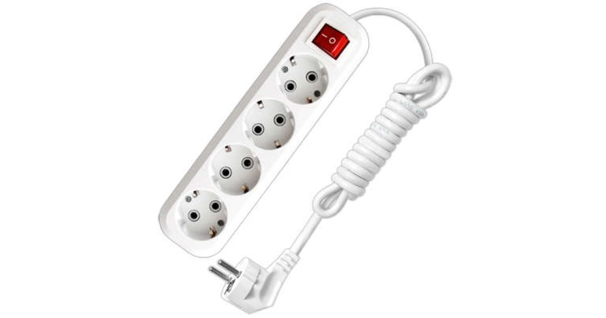 Купить Удлинитель 4х2м с заземл. 16А IP20 S-304 ПВС 3х1 с выкл. 9634419 UNIVersal оптом в Москве
