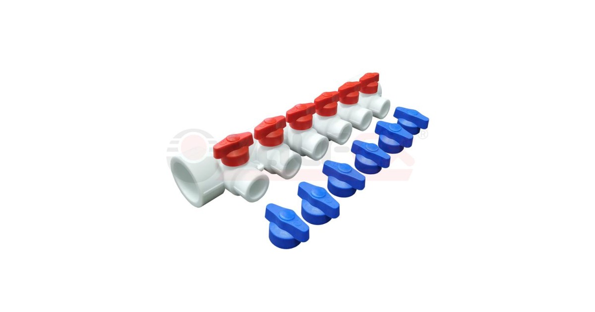 Купить Коллектор универсальный с отсечными кранами 40х20 на 3 выхода (10/1) бел. VALFEX 101134003 VALFEX оптом в Москве