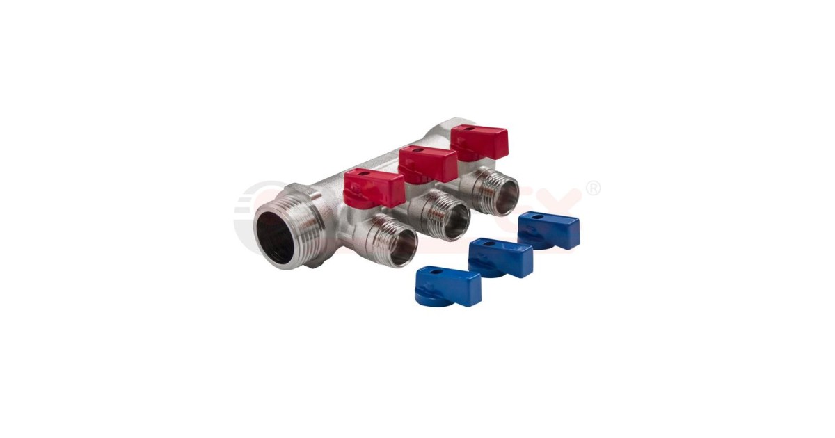 Купить Коллектор с отсекающими кранами 1дюймх3вых. 1/2дюйм нар. (23) К VALFEX VF.580.N.0603 VALFEX оптом в Москве