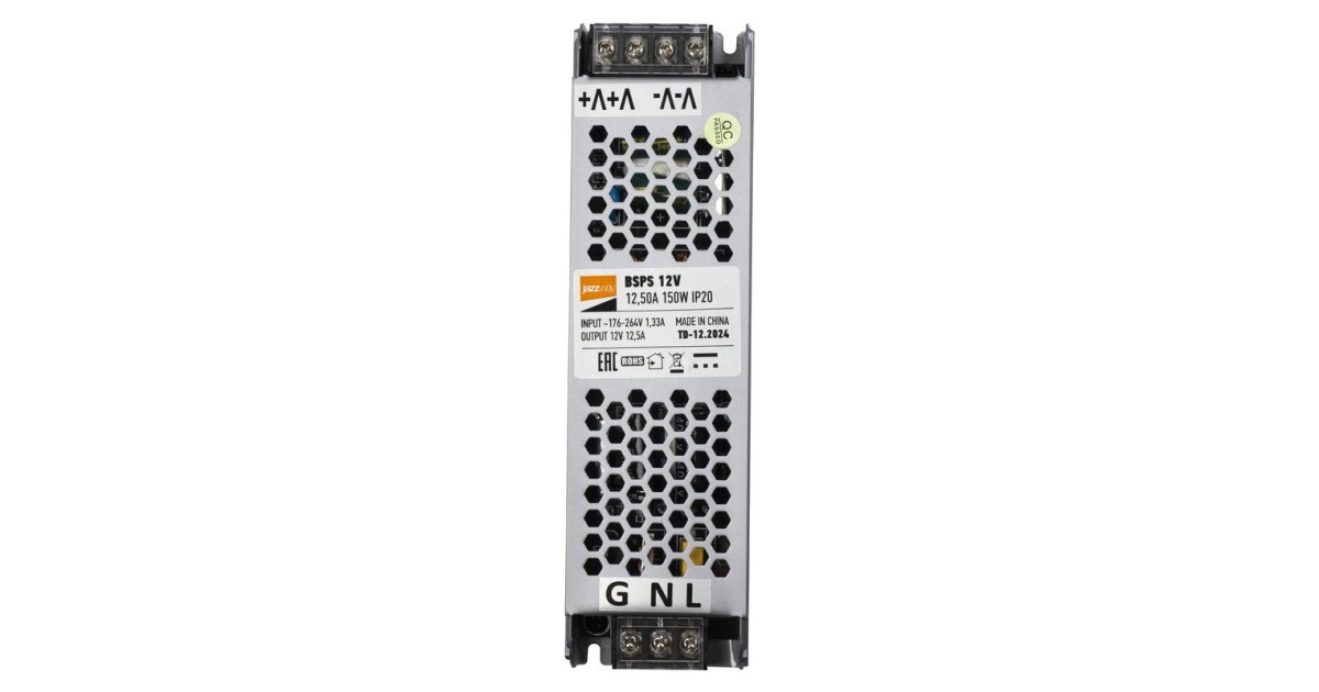 Купить Блок питания для светодиодной ленты 150Вт 12.5А 12В IP20 BSPS метал. 5024397 Jazzway оптом в Москве
