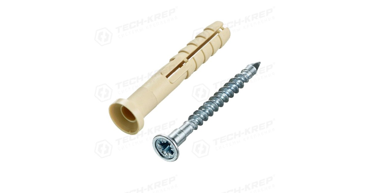 Купить Дюбель-гвоздь 6K40 пот. манжета (нейлон) (уп.150шт) 101330 Tech-KREP оптом в Москве