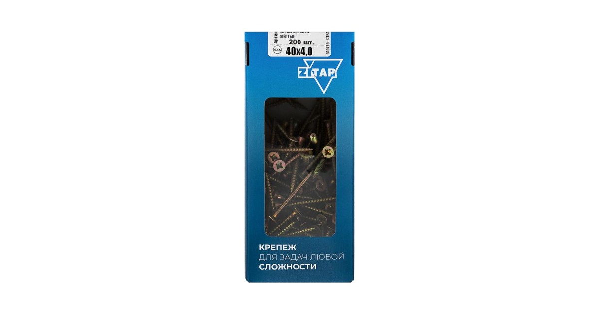 Купить Саморез универсальный 40х4.0 желт. (уп.200шт) Zitar 102245 Zitar оптом в Москве