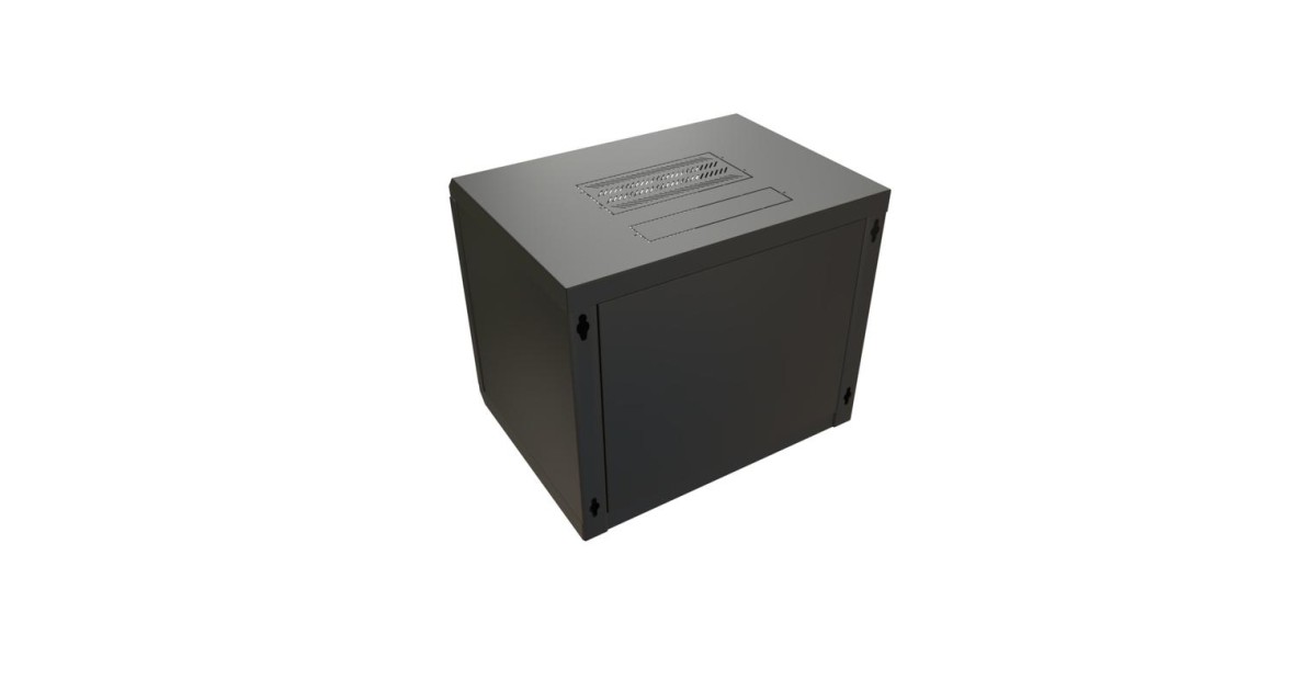 Купить Шкаф настенный 19дюйм WR-TW-1266-GP-RAL9004 (19дюйм) 12U 650х600х600мм RAL 9004 стеклянная дверь черн. (разобранный) 520247 WRline оптом в Москве