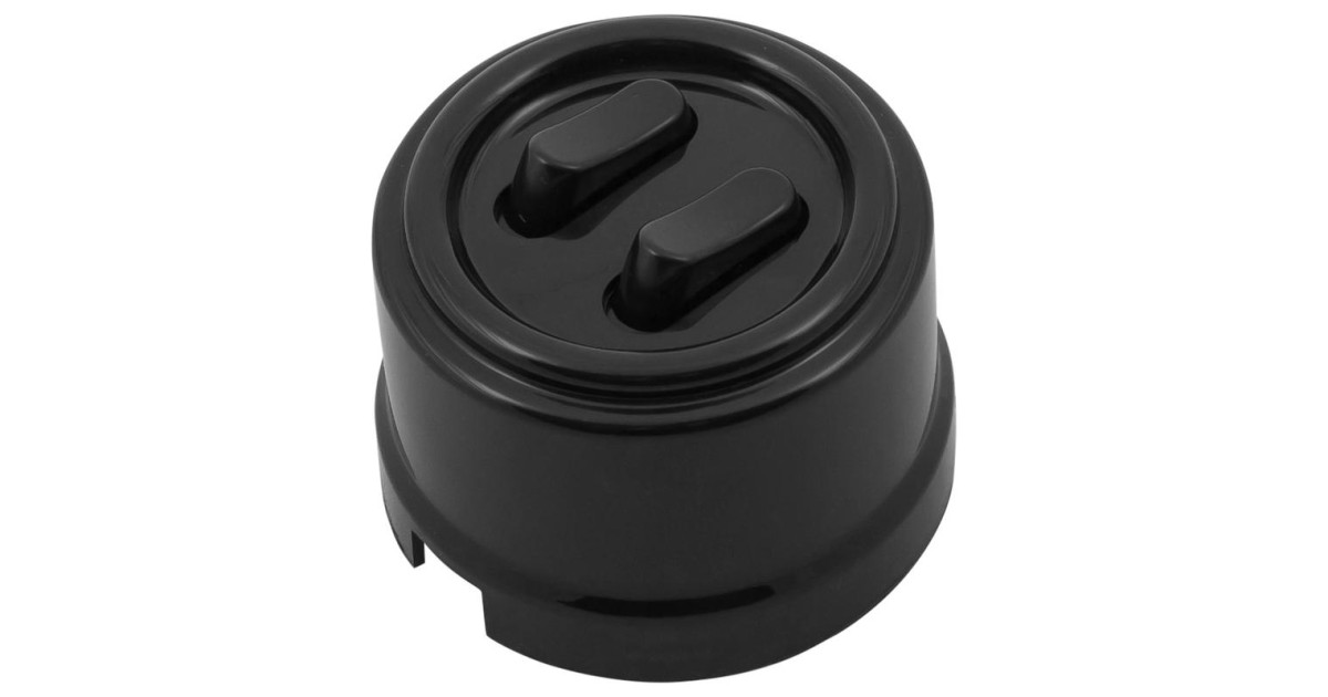 Купить Выключатель 2-кл. ретро ABS-пластик черн. B1-222-23 Bironi оптом в Москве