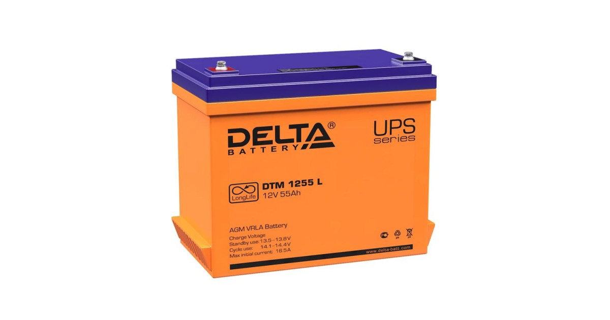 Купить Аккумулятор DTM L 12В 55Ач DTM 1255 L DELTA оптом в Москве