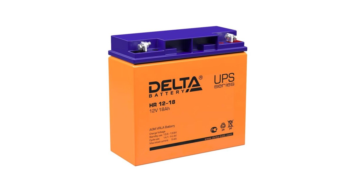 Купить Аккумулятор UPS 12В 18А.ч HR 12-18 DELTA оптом в Москве