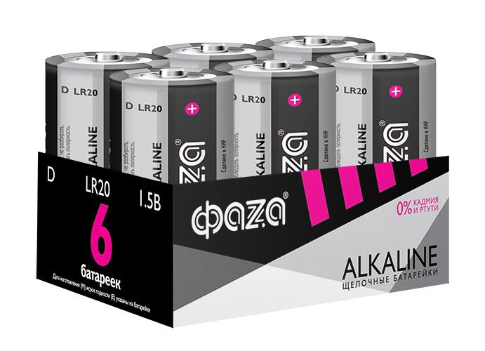 Элемент питания алкалиновый D/LR20 1.5В Alkaline Pack-6 (уп.6шт) 5030633 - ФАZА