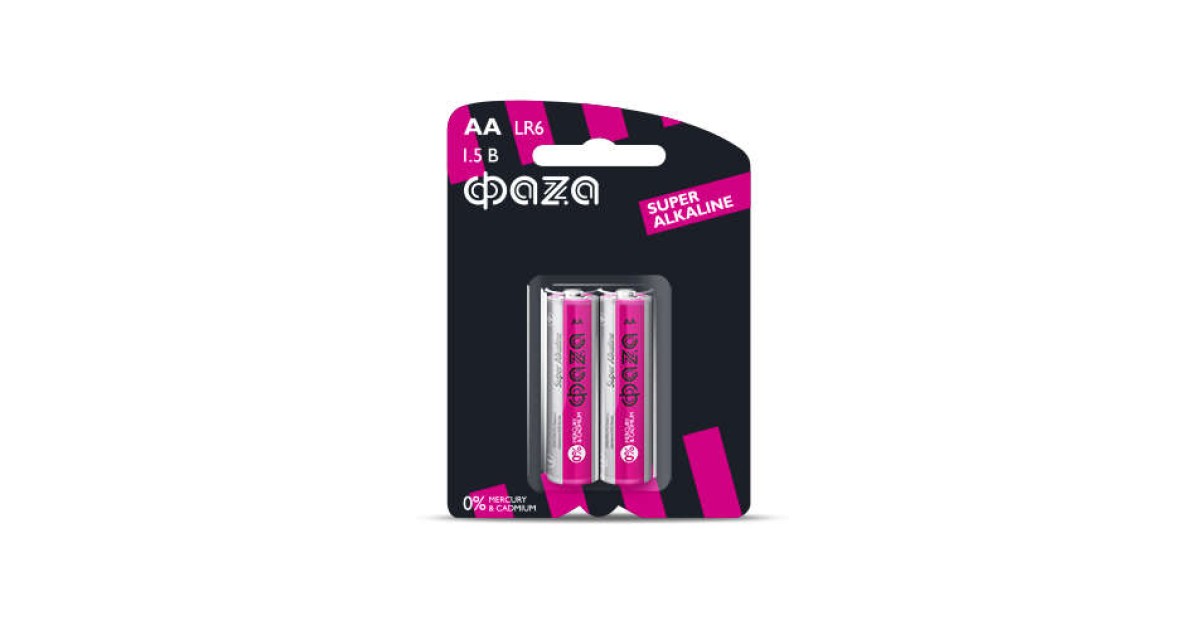 Купить Элемент питания алкалиновый AA/LR6 1.5В Super Alkaline BL-2 (уп.2шт) 2858443 ФАZА оптом в Москве