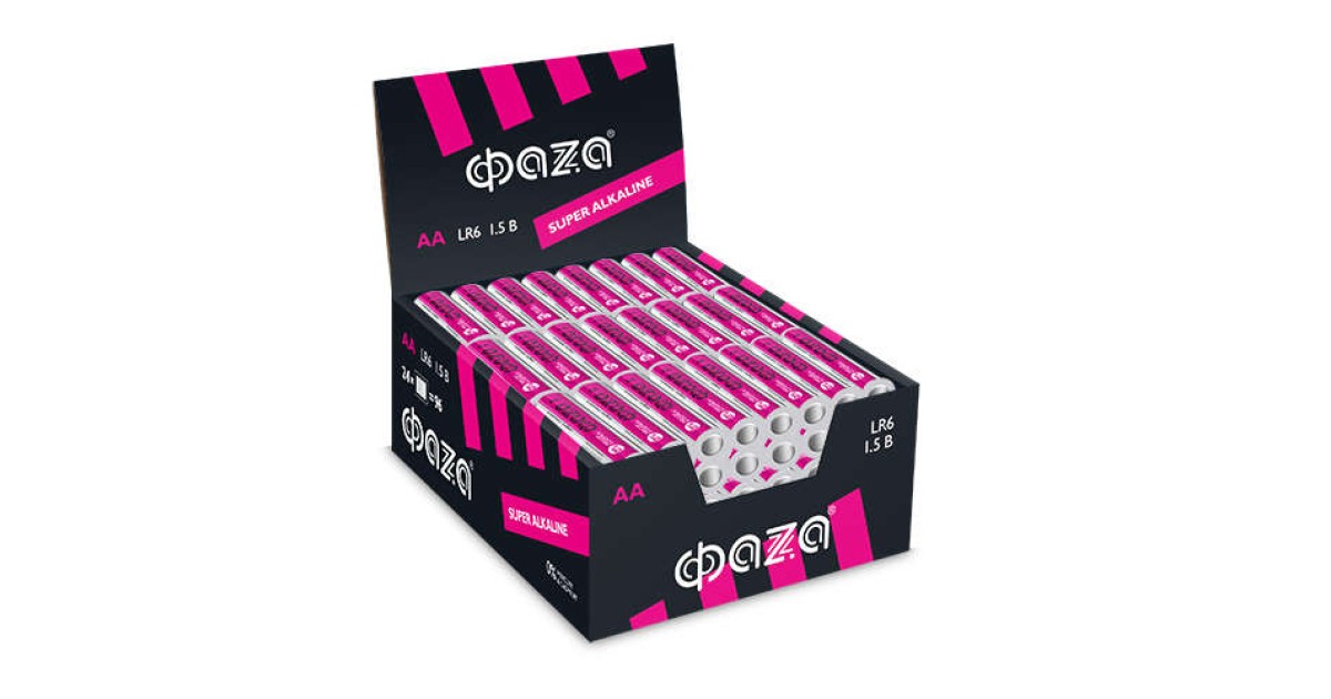 Купить Элемент питания алкалиновый AA/LR6 1.5В Super Alkaline box-96 (уп.96шт) 2854643 ФАZА оптом в Москве
