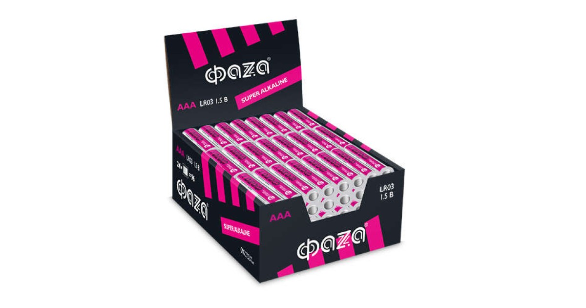 Купить Элемент питания алкалиновый AAA/LR03 1.5В Super Alkaline box-96 display (уп.96шт) 2854674 ФАZА оптом в Москве