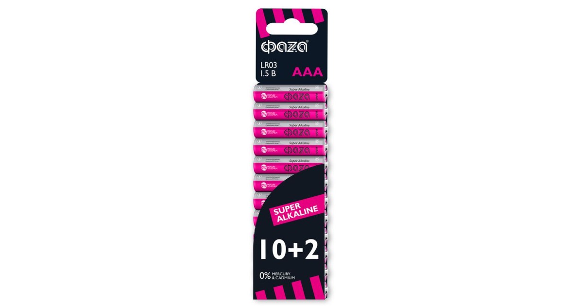 Купить Элемент питания алкалиновый AAA/LR03 1.5В Super Alkaline SBL-10+2 (уп.12шт) 2854612 ФАZА оптом в Москве