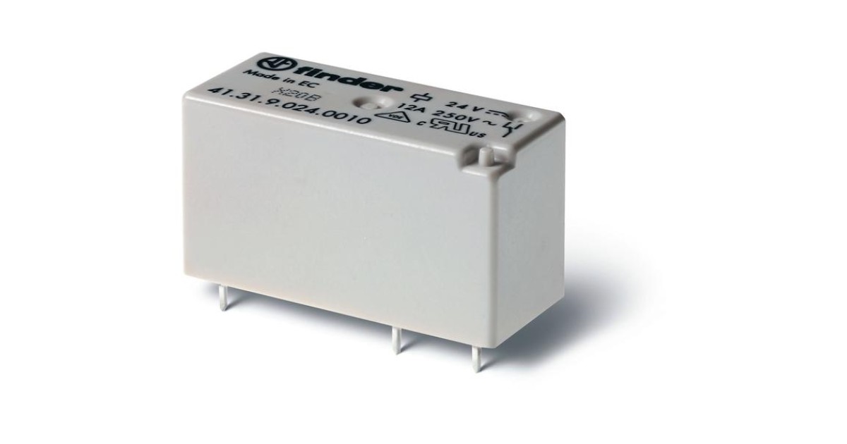Купить Реле низкопрофильное миниатюрное электромеханич. монтаж на печатную плату выводы с шагом 3.5мм 1CO 12А AgNi 24В DC влагозащ. RTIII FINDER 413190240011 FINDER оптом в Москве