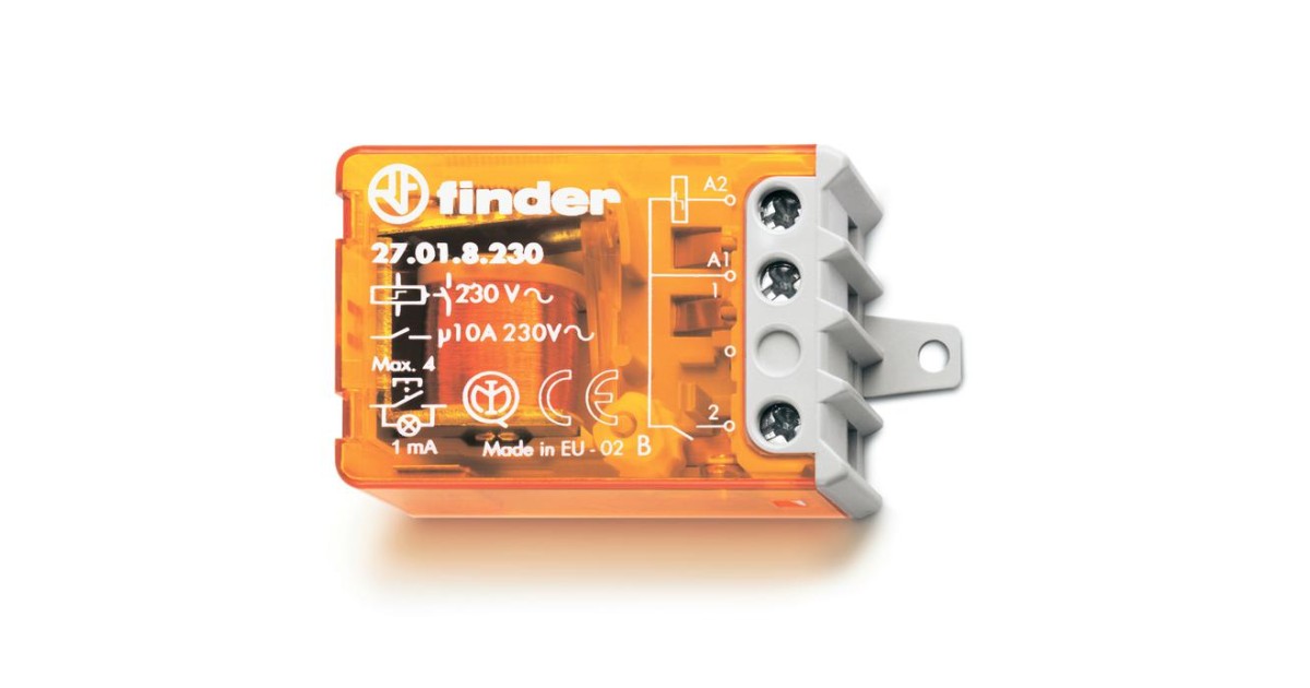 Купить Реле шаговое электромеханич. 1NO 10А 2 состояния AgNi 230В AC монтаж в коробке фланец IP20 270182300000 FINDER оптом в Москве