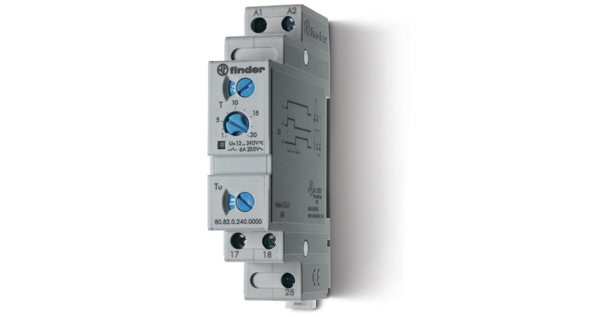 Купить Таймер модульный 1-функциональный (SD) 24…240В AC/DC 2NO 6А 17.5мм регулировка времени 0.1с…20мин IP20 808202400000 FINDER оптом в Москве
