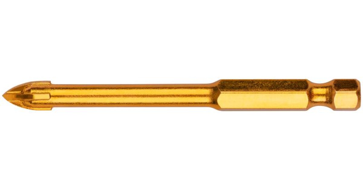 Купить Сверло по кафелю, 4 режущие кромки, титановое покрытие, U-хвостовик под биту 6х74 мм 35476 FIT оптом в Москве