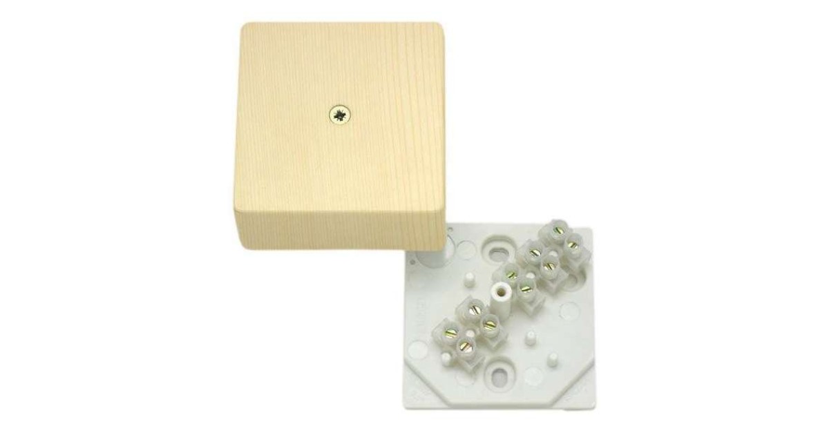 Купить Коробка распределительная ОП 60х60х30мм с клемм. сосна КРК2701 0201-И HEGEL оптом в Москве