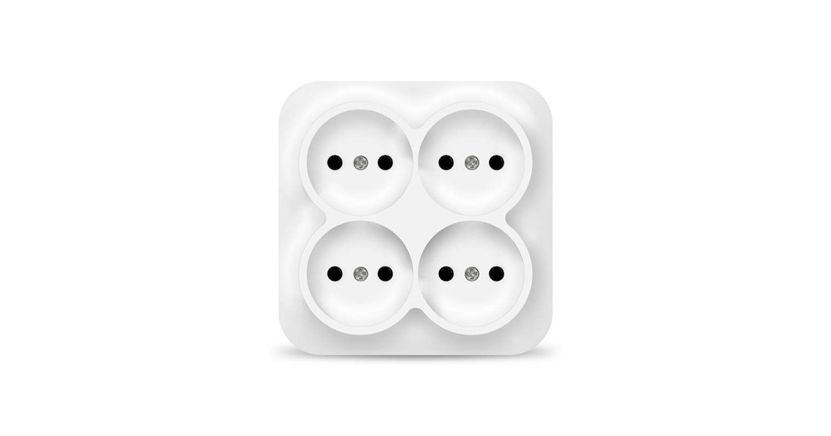 Купить Розетка 4-м ОП 10А IP20 квадрат. без заземл. бел. 1448 IONICH оптом в Москве