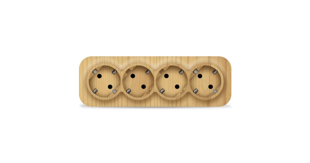 Купить Розетка 4-м ОП 16А IP20 с заземл. сосна 1457 IONICH оптом в Москве