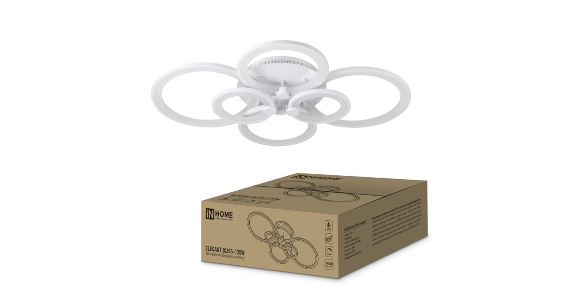 Купить Светильник светодиодный ELEGANT BLISS-120W 120Вт 230В 3000-4000-6500К 8400лм 780х550х130мм с пультом ДУ 4690612035468 IN HOME оптом в Москве