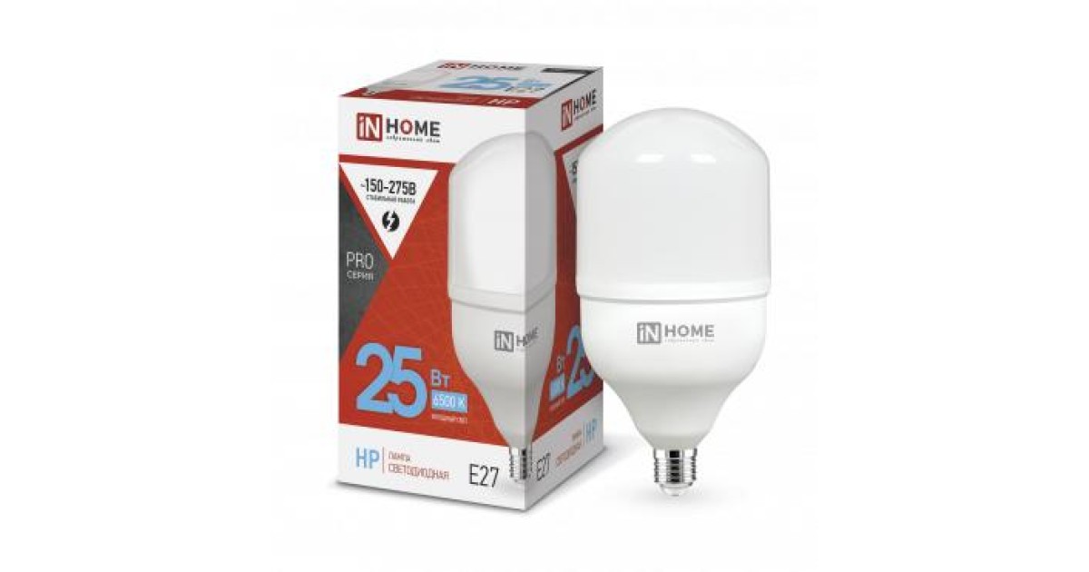 Купить Лампа светодиодная высокомощная LED-HP-PRO 25Вт цилиндр 6500К холод. бел. E27 2380лм 230В 4690612031064 IN HOME оптом в Москве