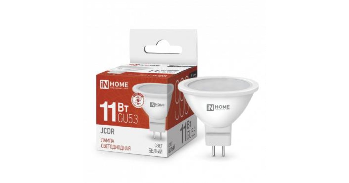 Купить Лампа светодиодная LED-JCDR-VC 11Вт рефлектор 4000К нейтр. бел. GU5.3 990лм 230В 4690612020358 IN HOME оптом в Москве