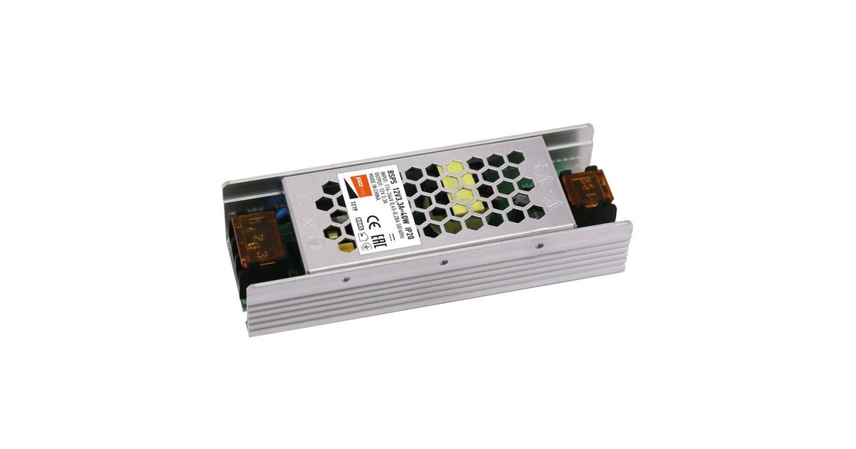 Купить Блок питания для светодиодной ленты 40Вт 3.3А 12В IP20 BSPS метал. 3329334A Jazzway оптом в Москве