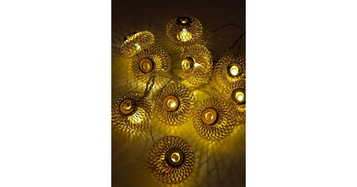 Купить Гирлянда светодиодная "Фонарики" золото 5х3см 10LED тепл. бел. 1.8+0.3м КОСМОС KOC_GIR-B121 Космос оптом в Москве