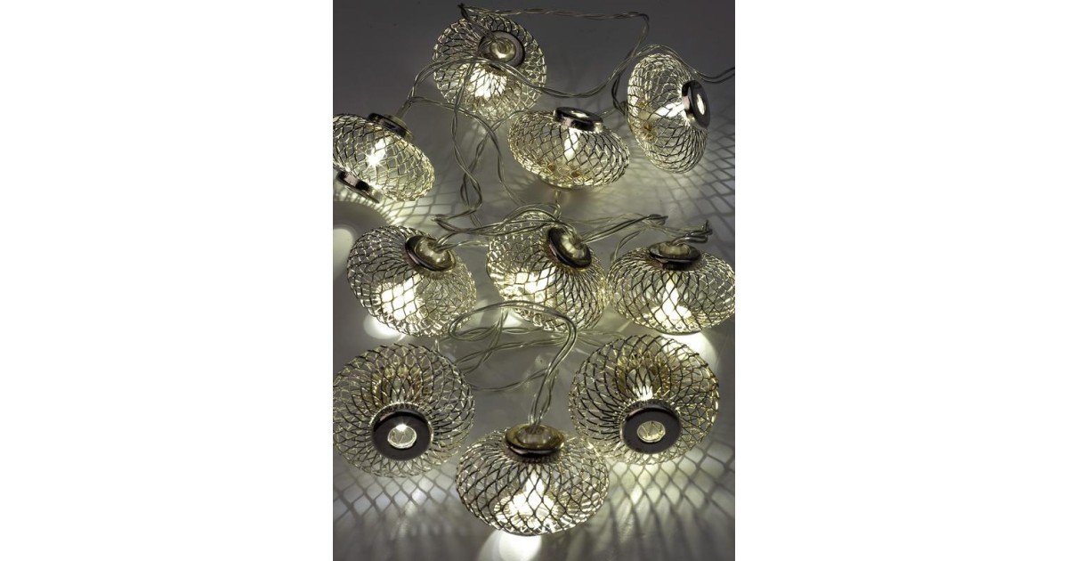 Купить Гирлянда светодиодная "Фонарики" хром 5х3см 10LED тепл. бел. 1.8+0.3м КОСМОС KOC_GIR-B120 Космос оптом в Москве