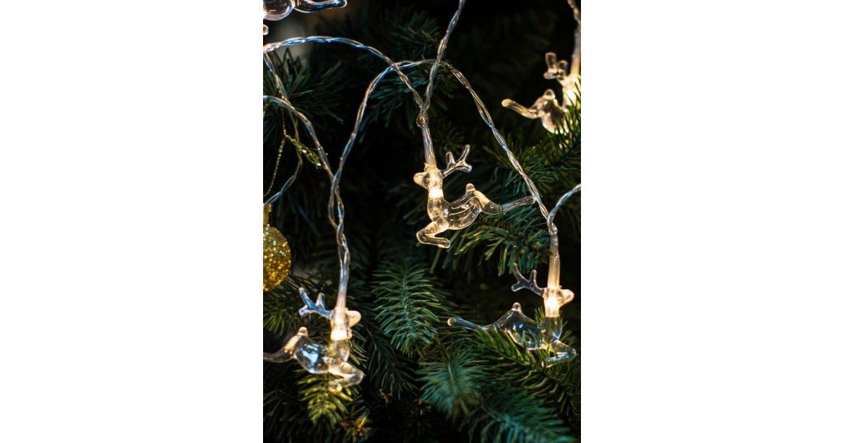 Купить Гирлянда светодиодная "Олени" 5х4х0.5см 10LED акрил тепл. бел. КОСМОС KOC_GIR-B114 Космос оптом в Москве