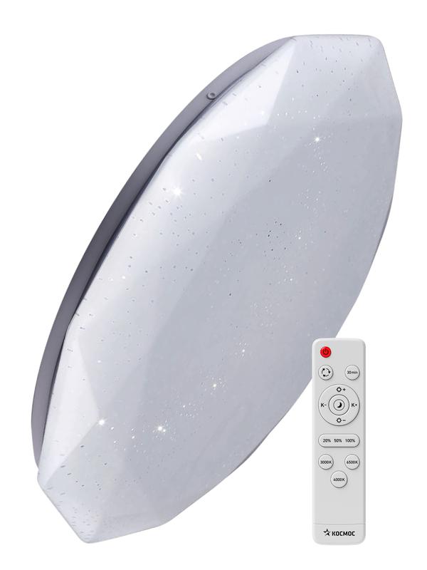 Светильник светодиодный PREMIUM DIAMOND 55Вт 230В 3000-6500К 4400лм IP40 350х90мм настенно-потолоч. управляемый с пультом ДУ КОСМОС KSDiam55W - Космос