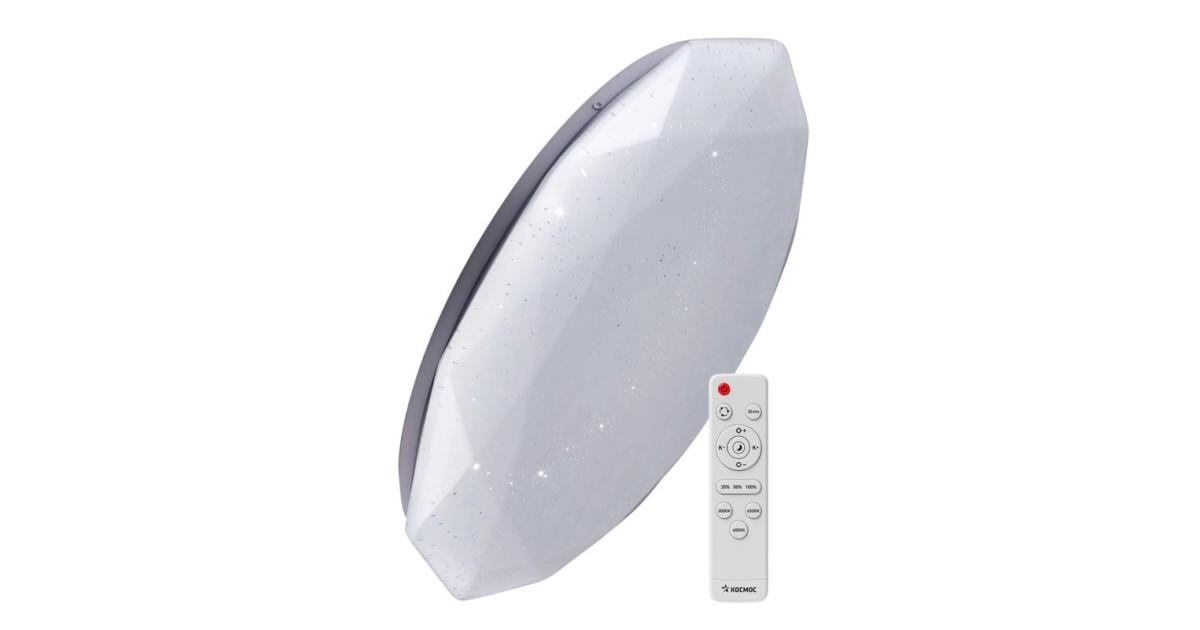 Купить Светильник светодиодный PREMIUM DIAMOND 75Вт 230В 3000-6500К 6000лм IP40 500х90мм настенно-потолоч. управляемый с пультом ДУ КОСМОС KSDiam75W Космос оптом в Москве