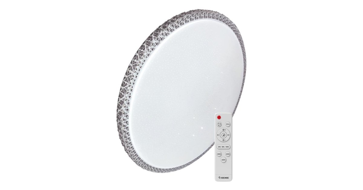 Купить Светильник светодиодный PREMIUM MYSTERY 75Вт 230В 3000-6500К 6000лм IP40 500х85мм настенно-потолоч. управляемый с пультом ДУ КОСМОС KSMyst75W Космос оптом в Москве