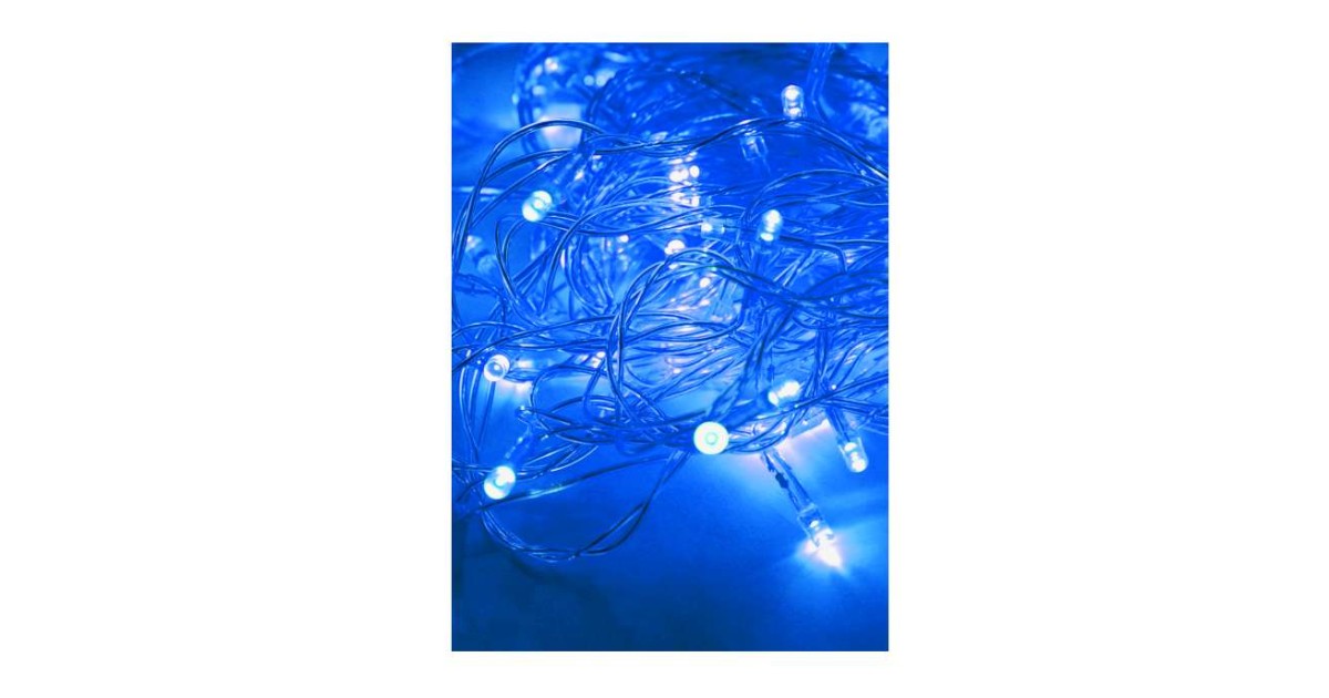 Купить Гирлянда светодиодная 100LED син. прозр. провод 10.8м (9.3+1.5) 8 режимов мигания IP20 син. KOC_GIR100LED_B Космос оптом в Москве