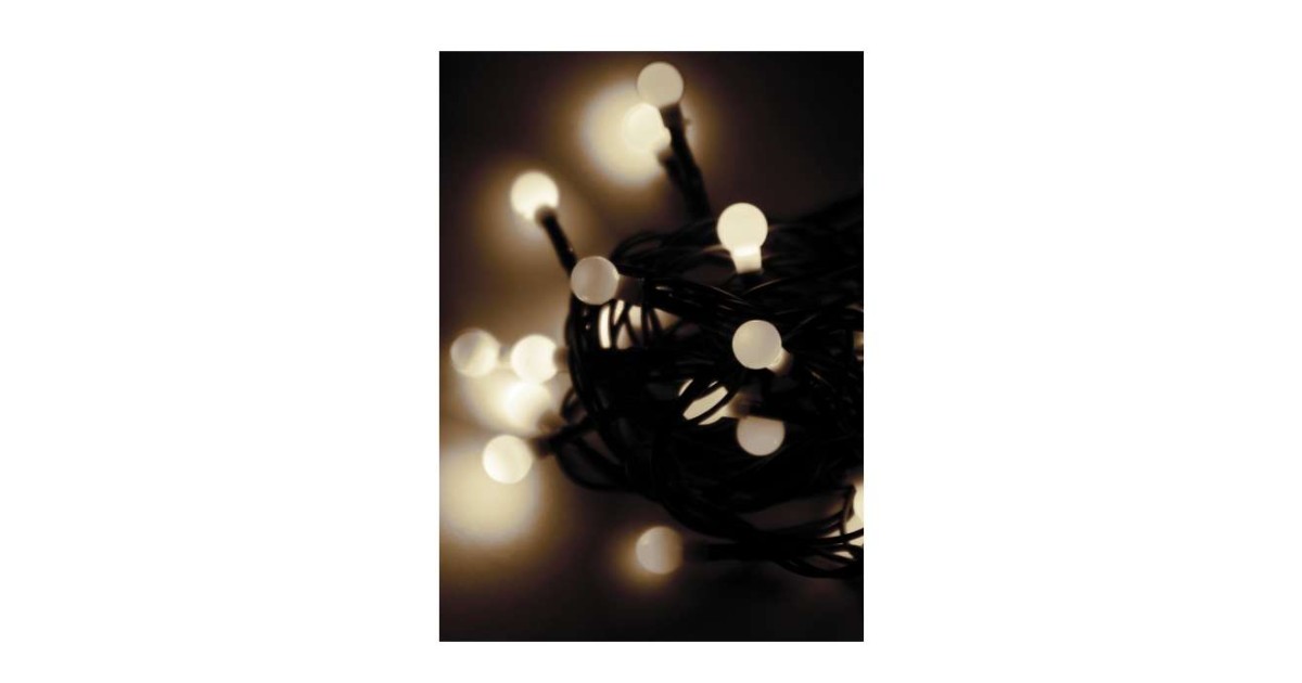 Купить Гирлянда декоративная "Маленькие шарики cherry" 30LED 4.4м (2.9+1.5м) зел. провод IP20 тепл. бел. Космос KOC_GIR30LEDBALL_W Космос оптом в Москве